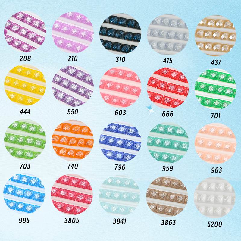 20 Colors 20000PCS Square Sugar Dust Beads for Diamond Painting - Image 3
