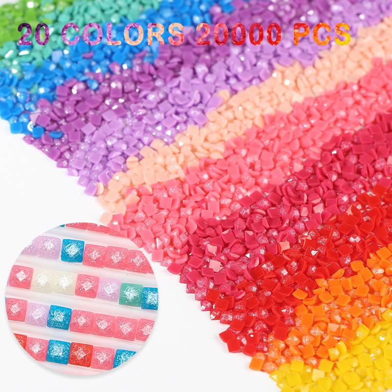 20 Colors 20000PCS Square Sugar Dust Beads for Diamond Painting - Image 8