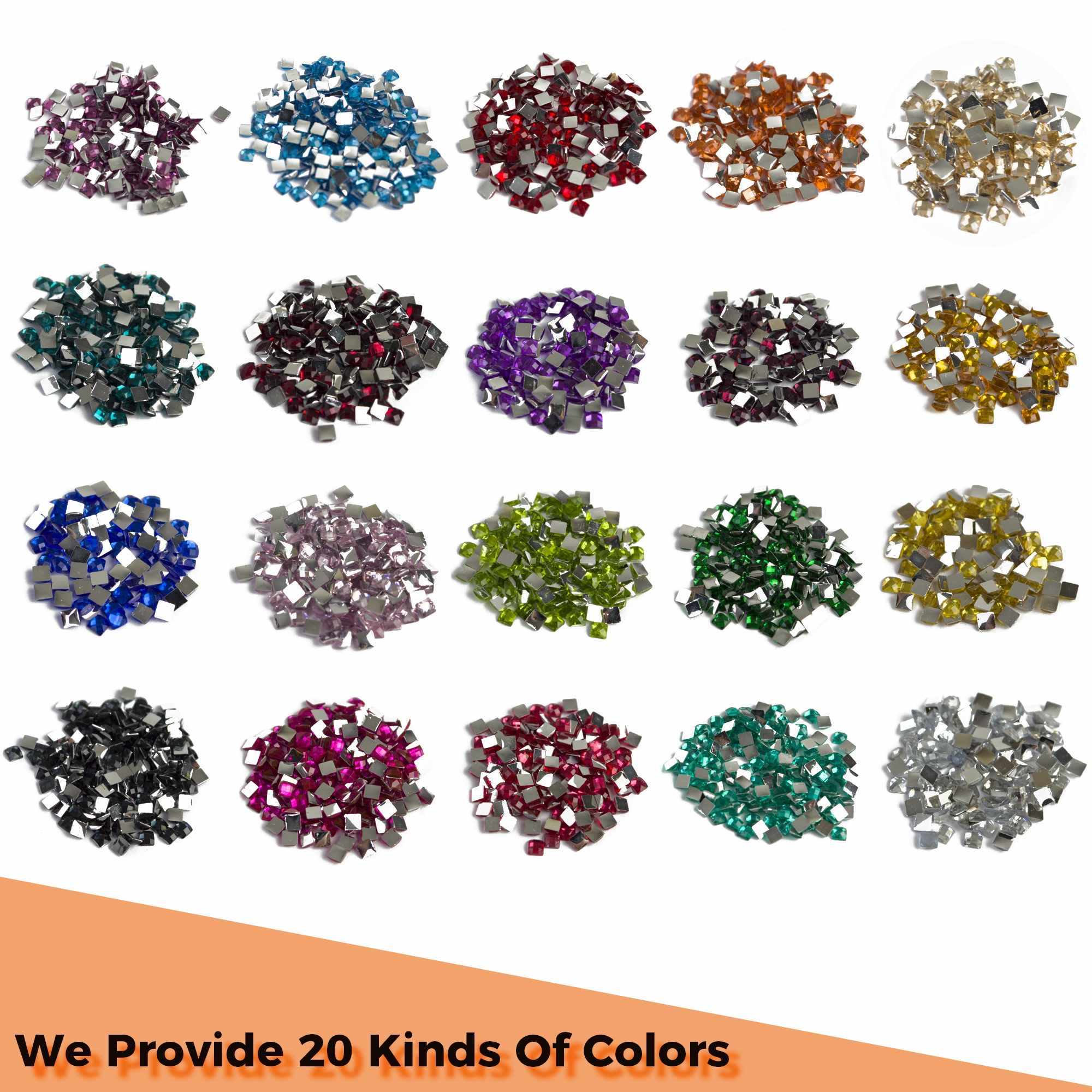 20 Colors Square Rhinestones Diamond Painting Beads - Image 6