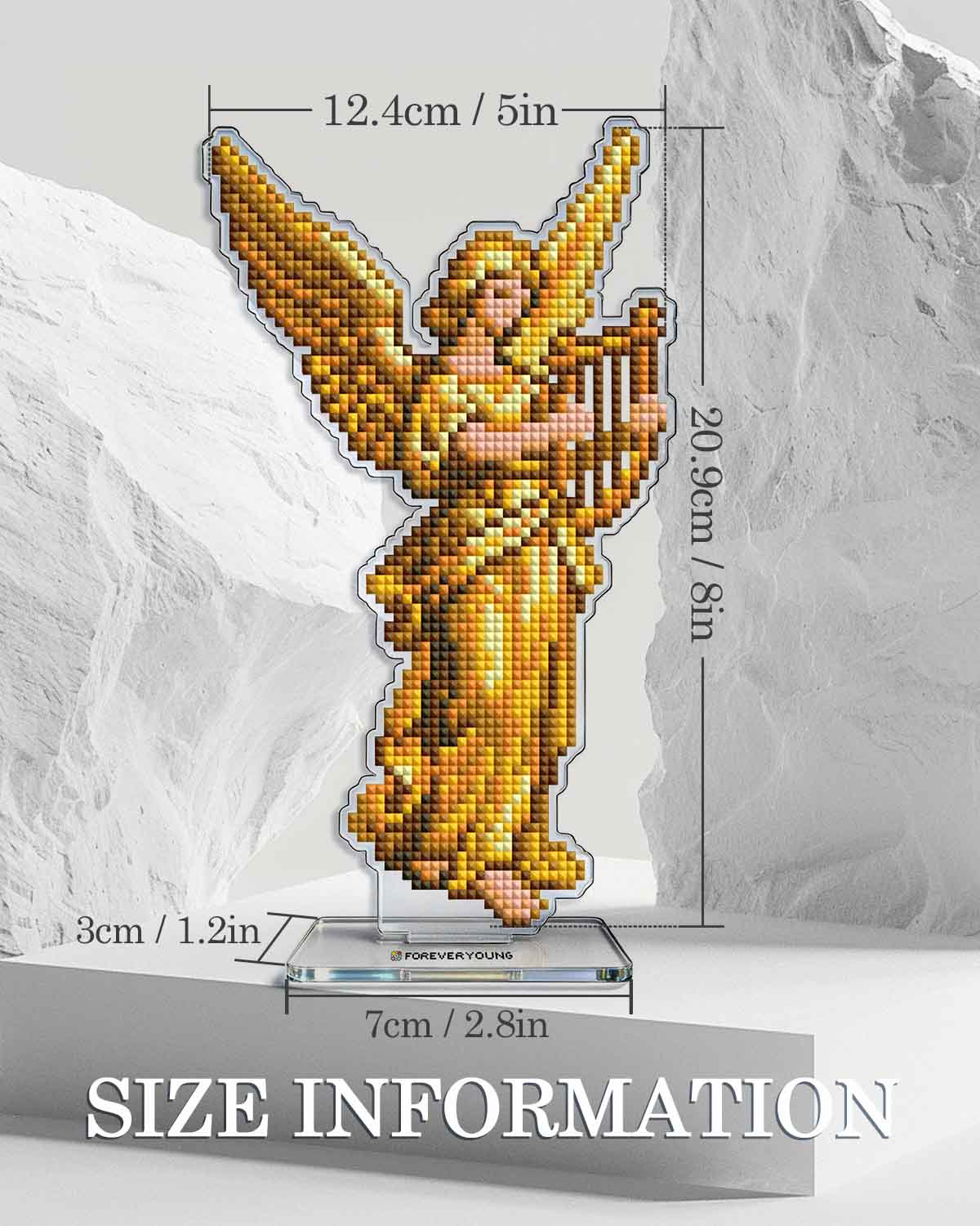 Angel Harp Sonata Acrylic Diamond Art Display Stand - Image 5