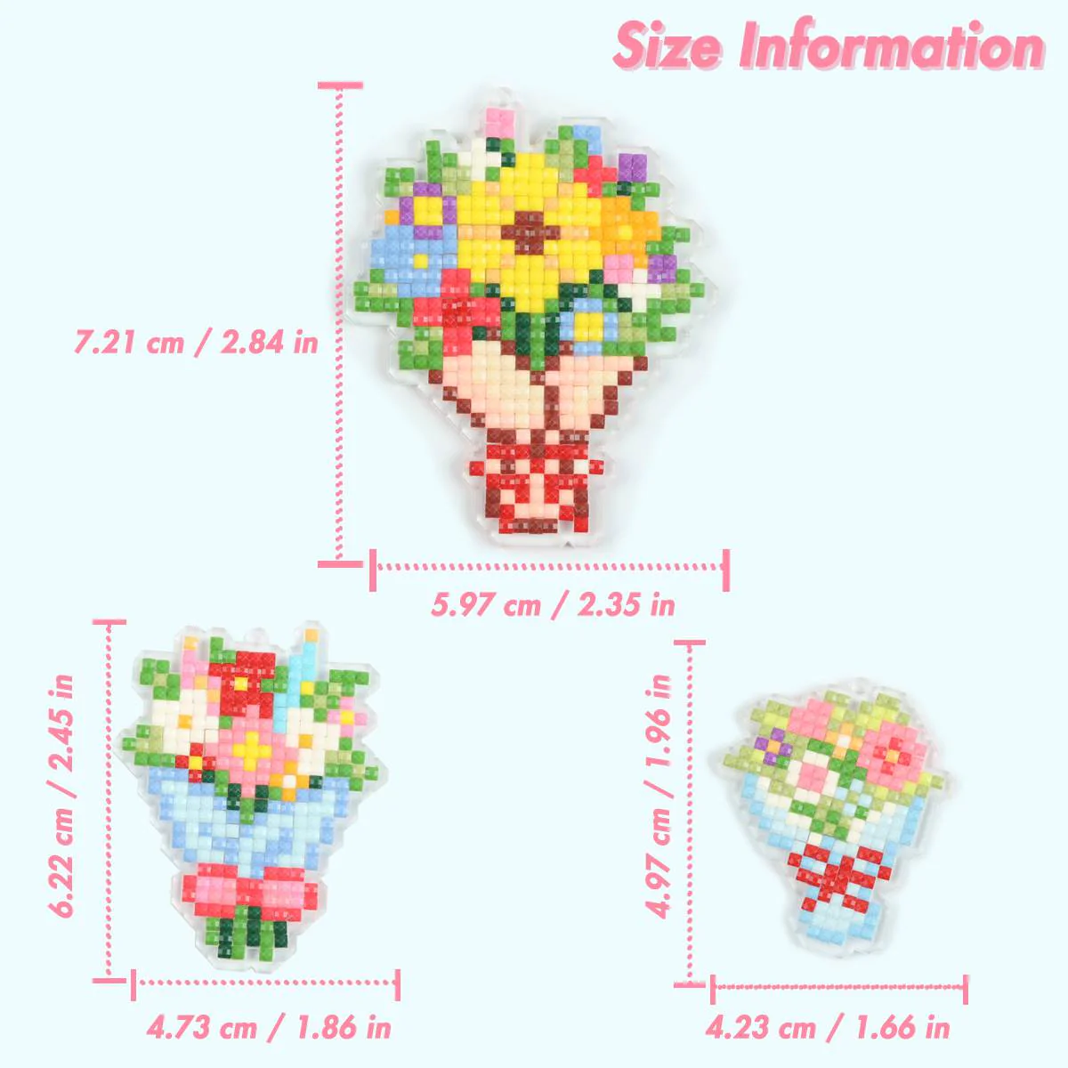 Bouquet Acrylic Diamond Painting Keychain - Image 8
