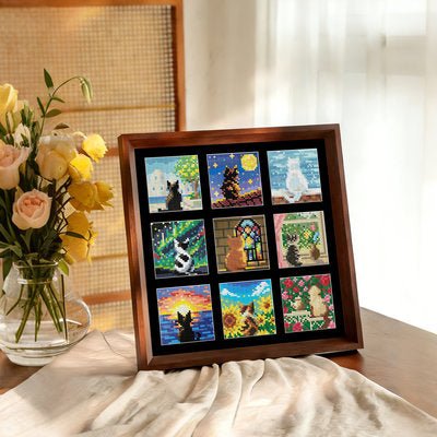 Cat Around the World Diamond Painting Frame Kit – Cat/Cats/Kitten World Travel Diamond Art