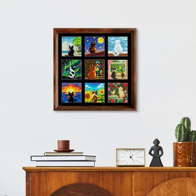 Cat Around the World Diamond Painting Frame Kit – Cat/Cats/Kitten World Travel Diamond Art - Image 3