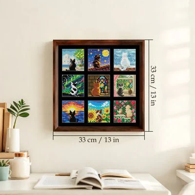 Cat Around the World Diamond Painting Frame Kit – Cat/Cats/Kitten World Travel Diamond Art - Image 4