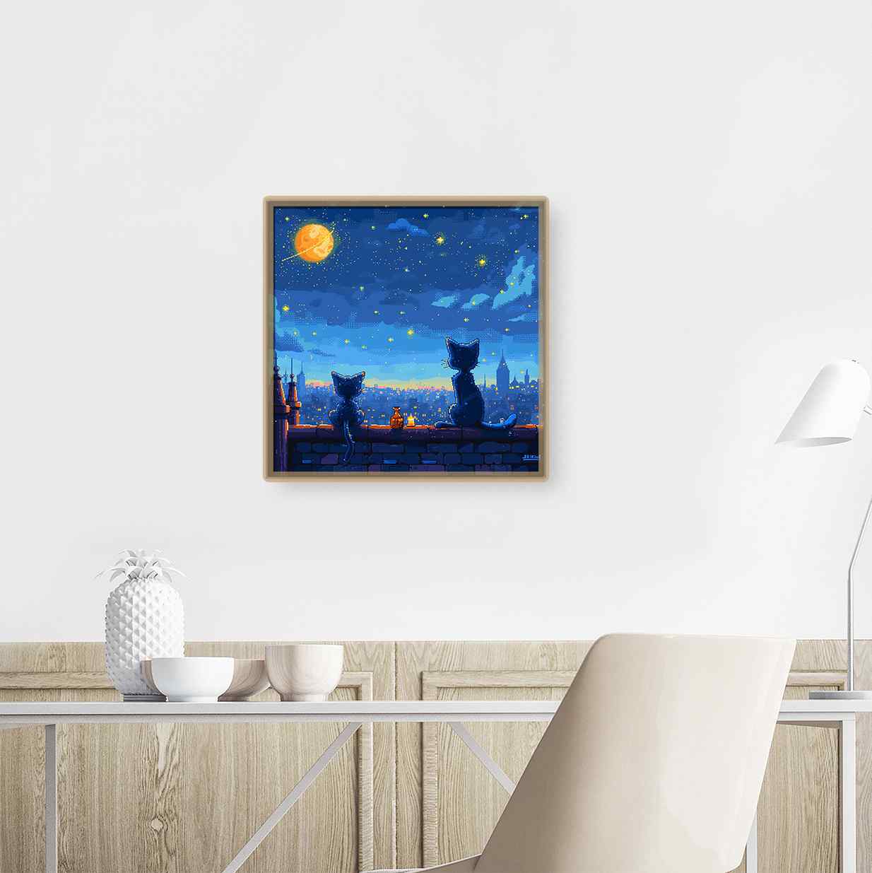 Cats Under the Starry Night | Cat, Cats & Kitten Starry Sky Diamond Art Decor - Image 7