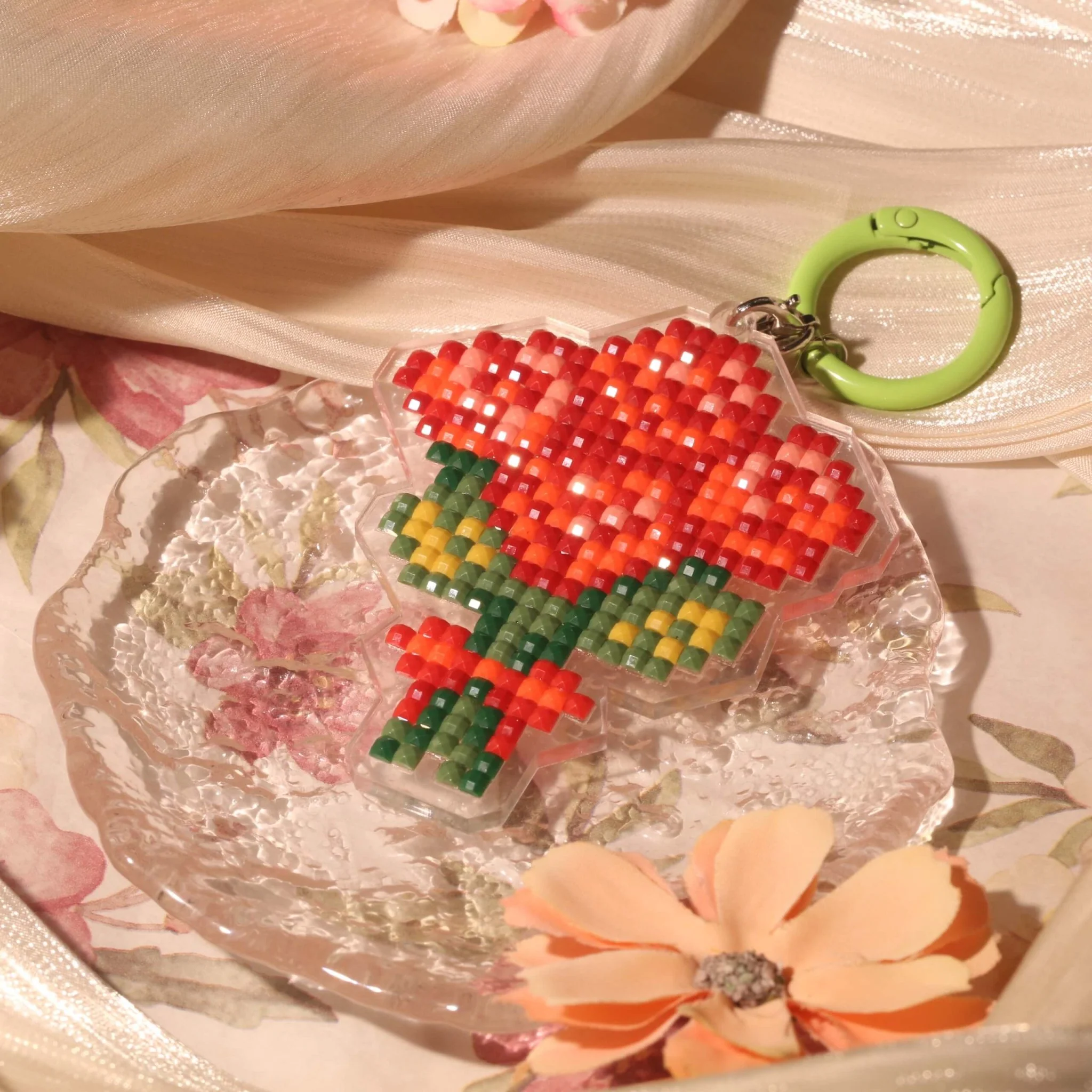 Colorful Bouquet Acrylic Diamond Painting Keychain - Image 14