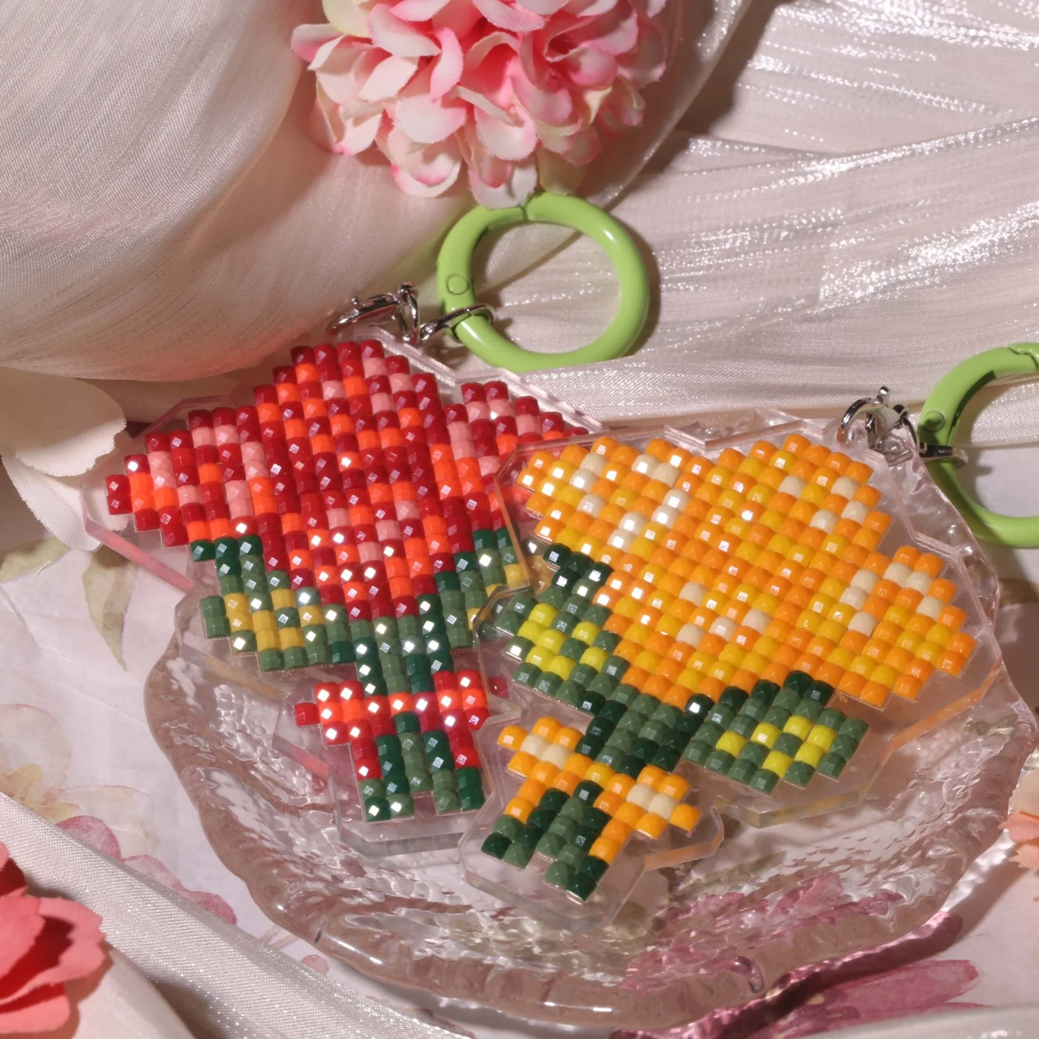 Colorful Bouquet Acrylic Diamond Painting Keychain - Image 15