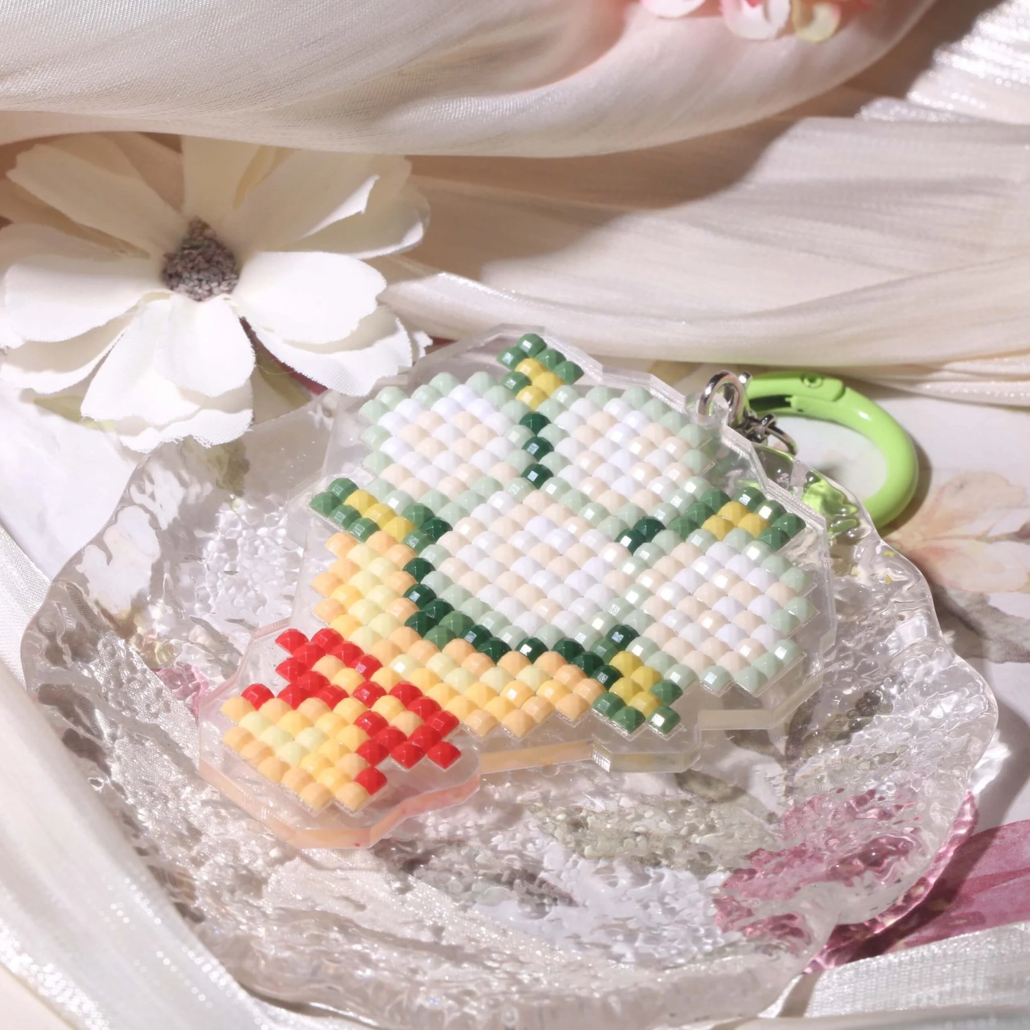 Colorful Bouquet Acrylic Diamond Painting Keychain - Image 2