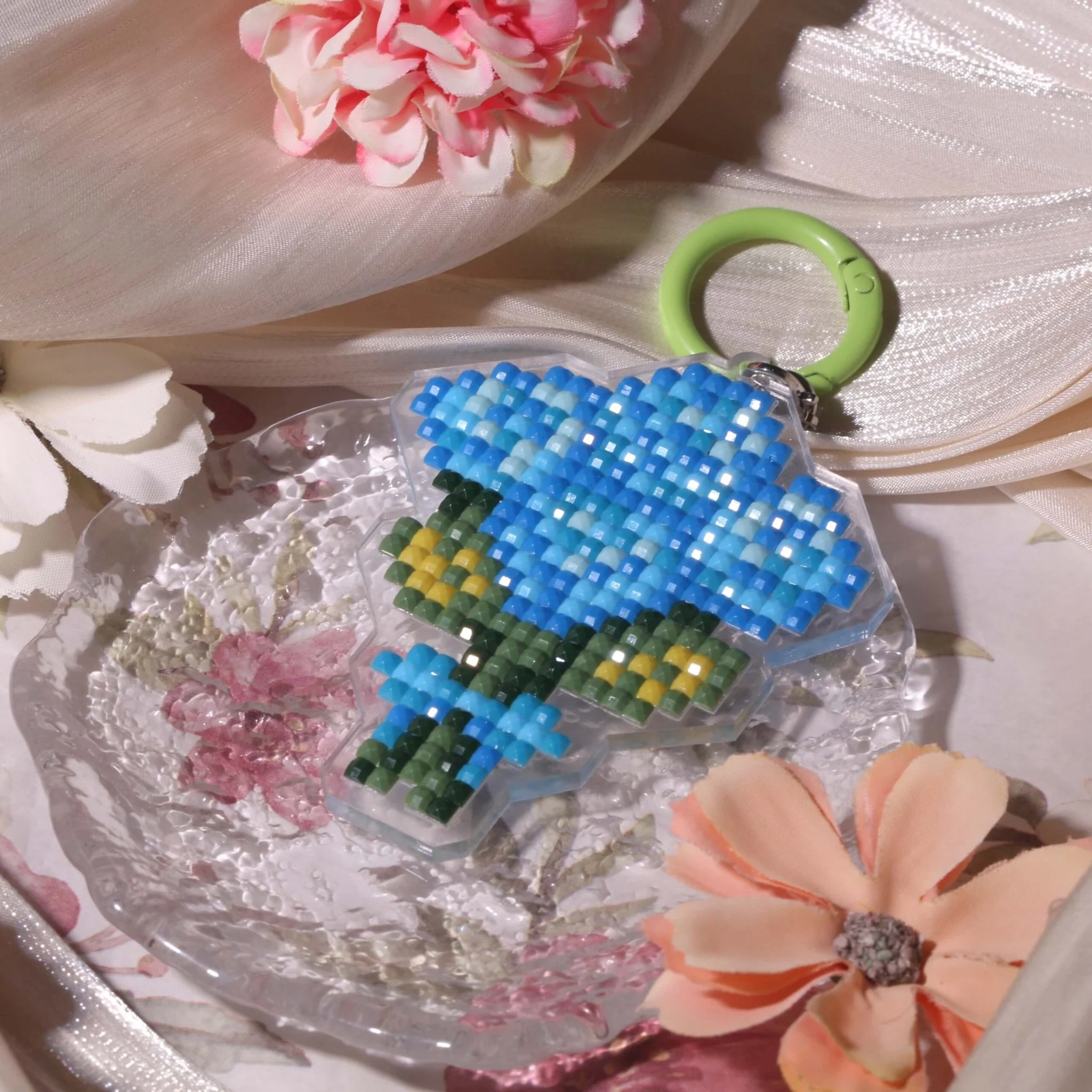 Colorful Bouquet Acrylic Diamond Painting Keychain - Image 5