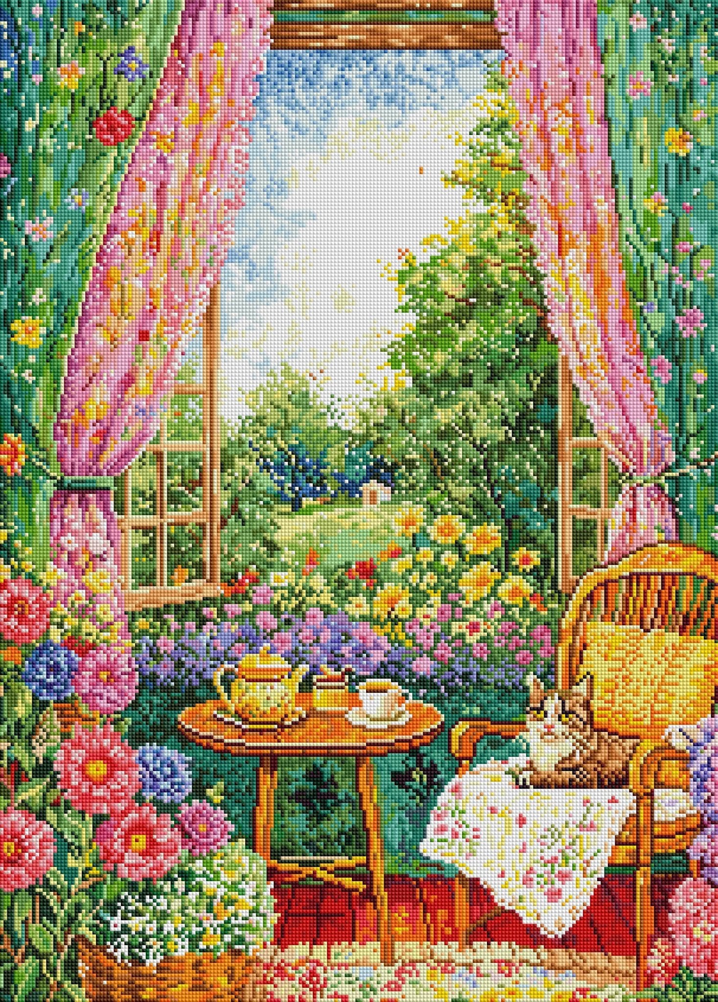 Cozy Tea Time with Cat | Cat, Cats & Kitten Relaxing Art Decor