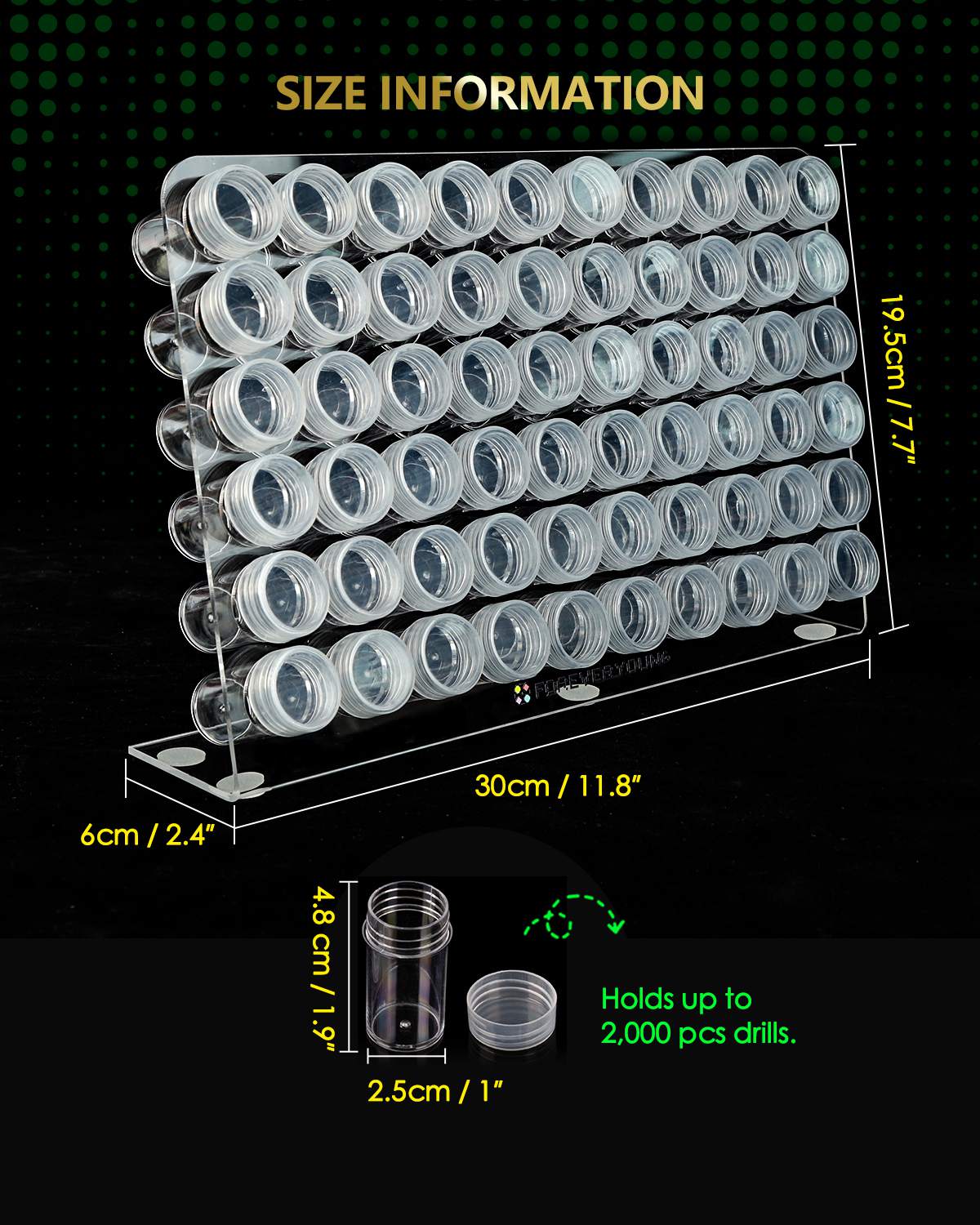 Foreveryoung Diamond Painting Bottle Storage Rack with 60 Jars - Image 5