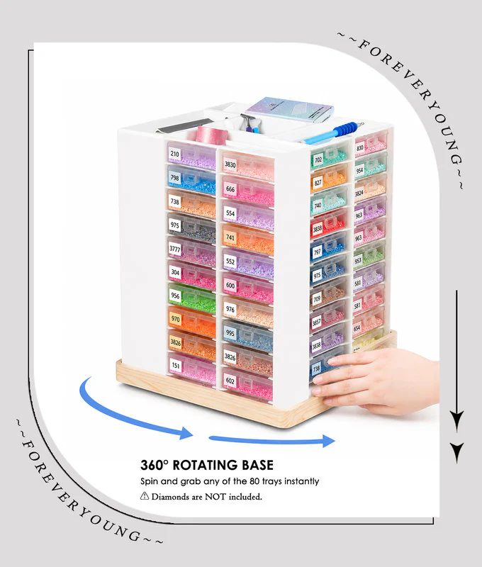 Diamond Art Tray Organizer Rotating Tower - Image 8