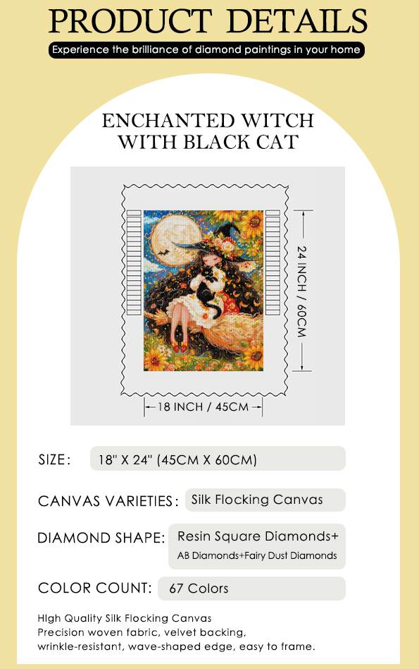 Enchanted Witch with Black Cat | Cat, Cats & Kitten Mystic Art Decor - Image 3