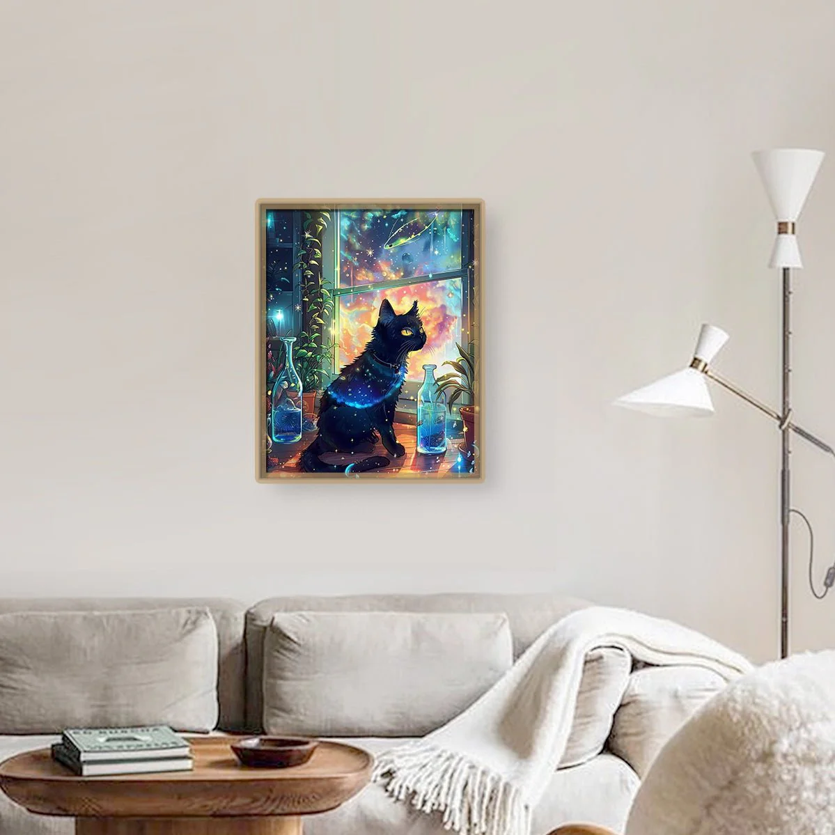 Galactic Watcher | Cat, Cats & Kitten Space Diamond Art Decor - Image 3