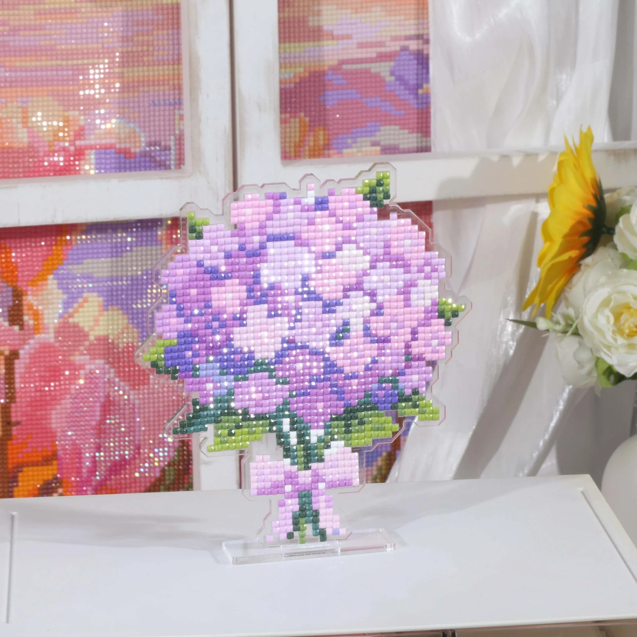 Hydrangea Bouquet Acrylic Diamond Art Display Stand - Image 2
