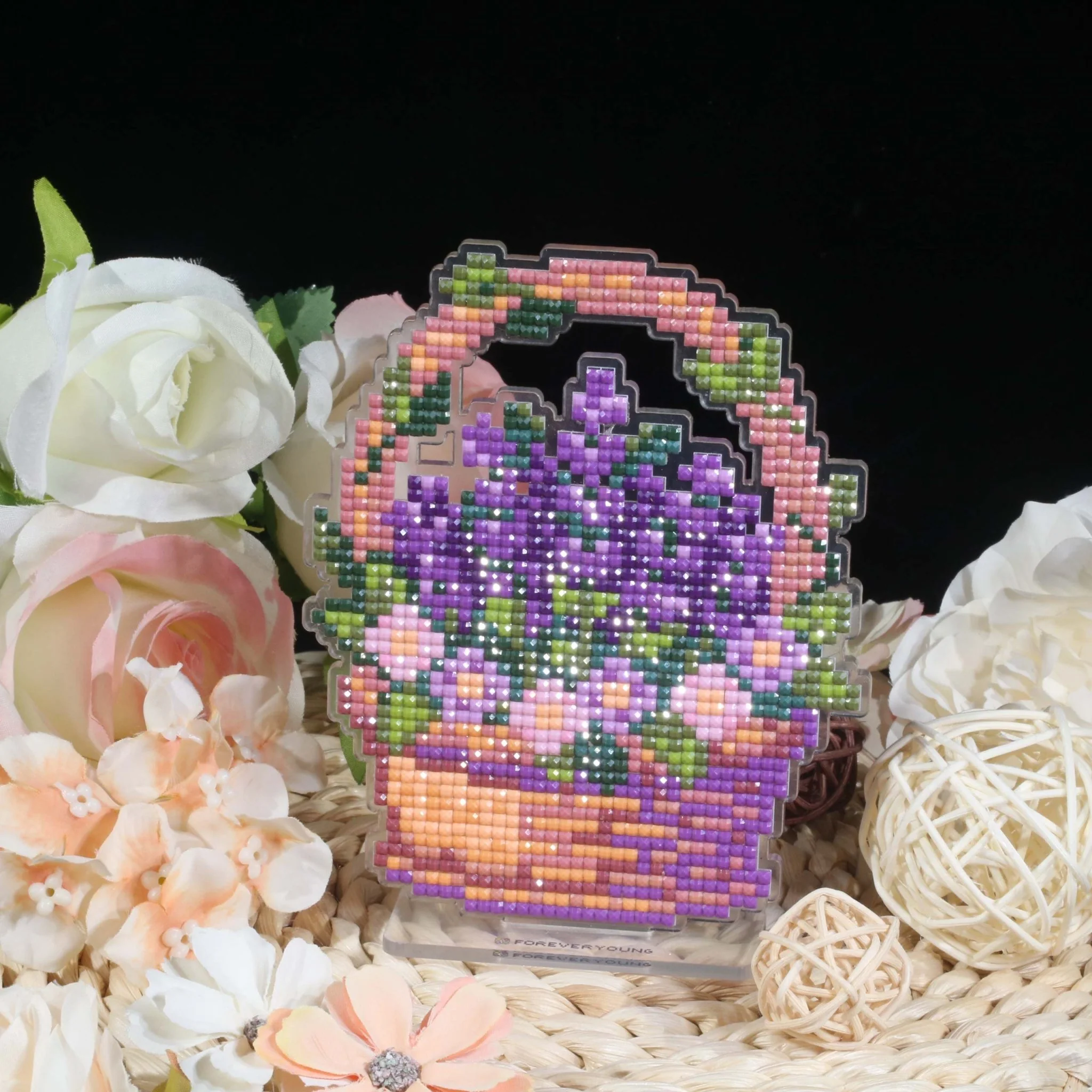 Lavender Basket Acrylic Diamond Art Display Stand - Image 5