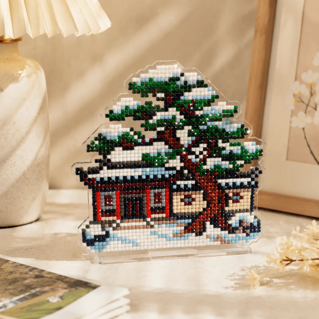 LumiGem Pine & Snow Cottage Diamond Painting Stand