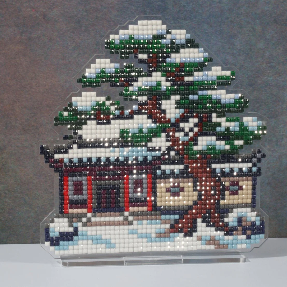 LumiGem Pine & Snow Cottage Diamond Painting Stand - Image 2