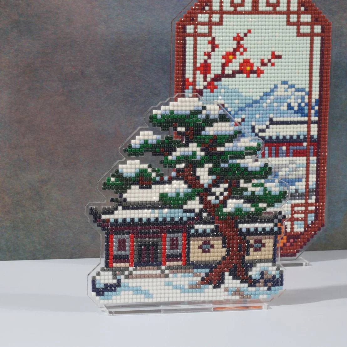 LumiGem Pine & Snow Cottage Diamond Painting Stand - Image 8