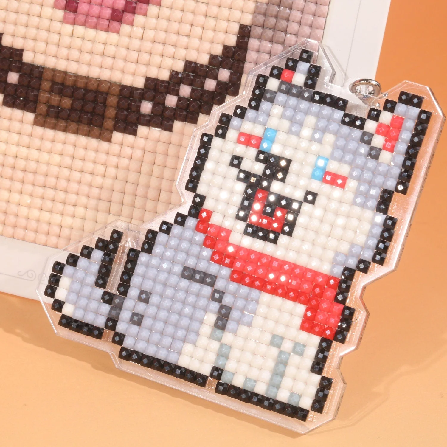 LumiGem Playful Dog DIY Acrylic Diamond Painting Keychain - Image 5