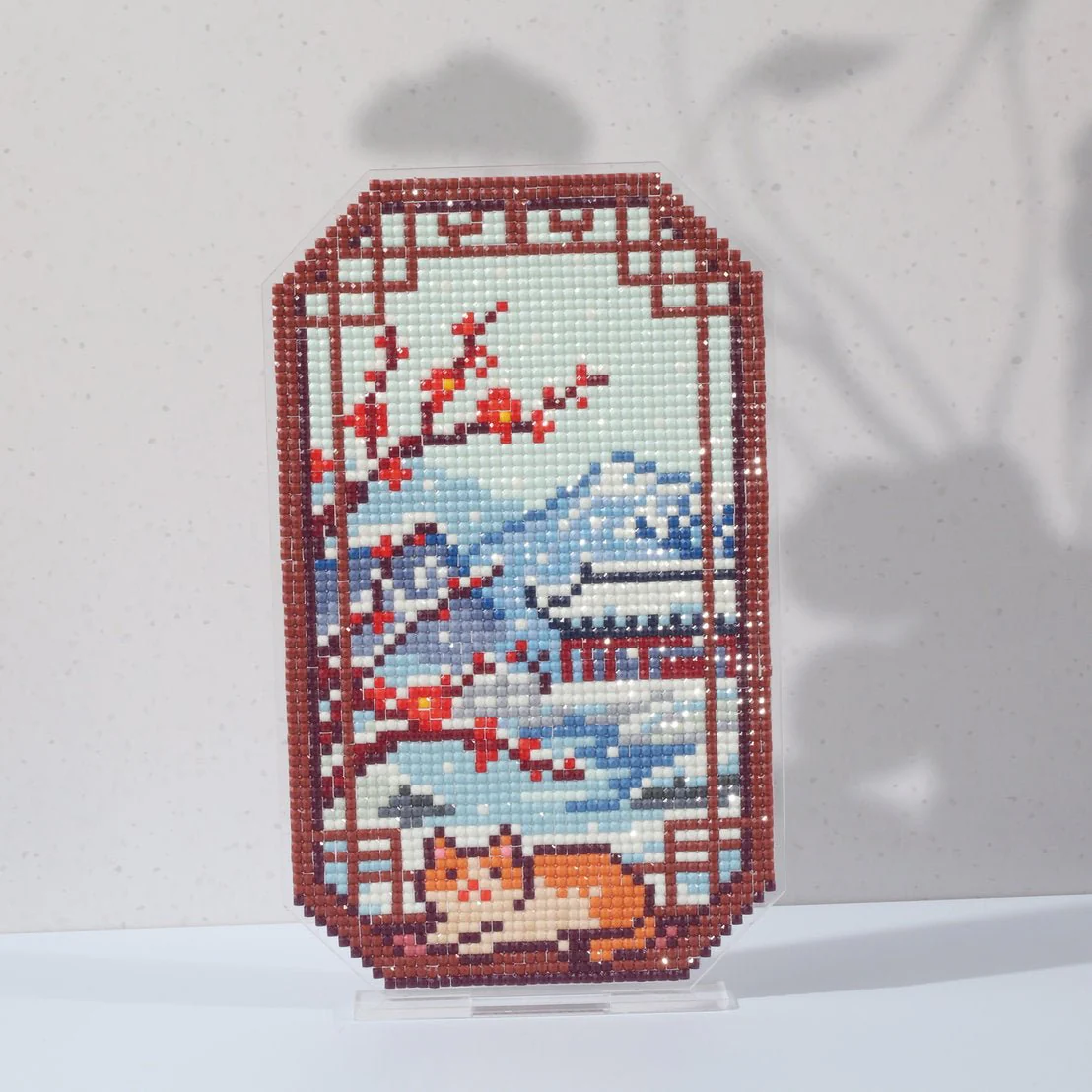 LumiGem Snowy Cat Reflection Diamond Painting Stand | Cat, Cats & Kitten Art Decor - Image 2