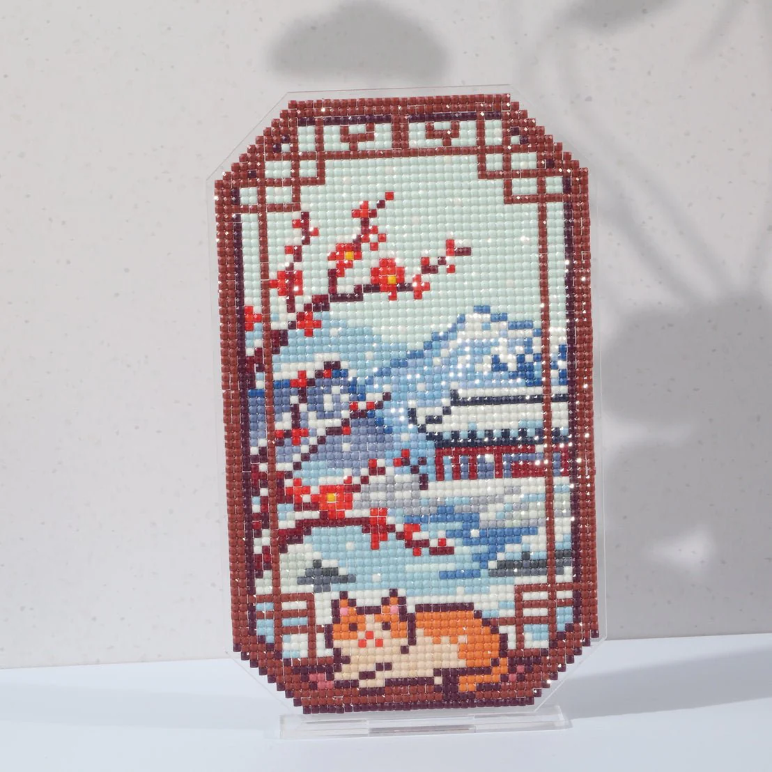 LumiGem Snowy Cat Reflection Diamond Painting Stand | Cat, Cats & Kitten Art Decor - Image 5