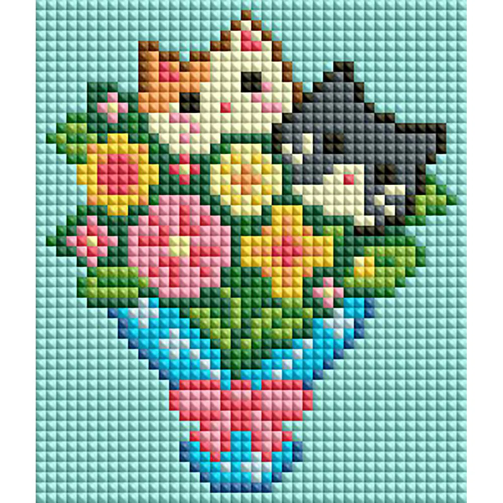 Minigem® Cat Bouquet | Cat, Cats & Kitten Floral Diamond Art Collection