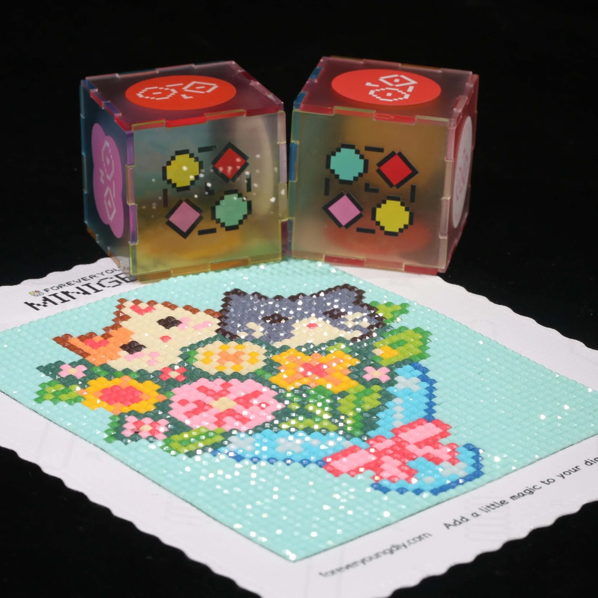 Minigem® Cat Bouquet | Cat, Cats & Kitten Floral Diamond Art Collection - Image 2