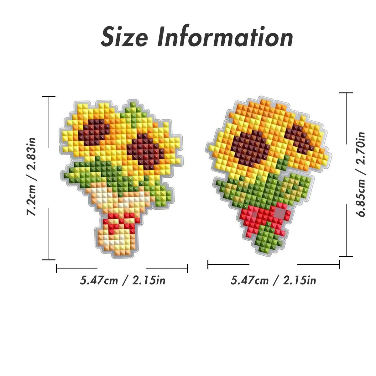 Sunflower Bouquet Acrylic Diamond Painting Keychain - Image 8
