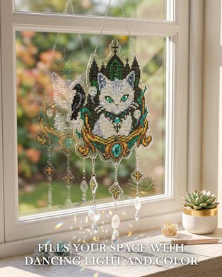 LumiGem Suncatcher Soulbound Cat – Cat/Cats/Kitten Suncatcher Crystal Hanging Decor